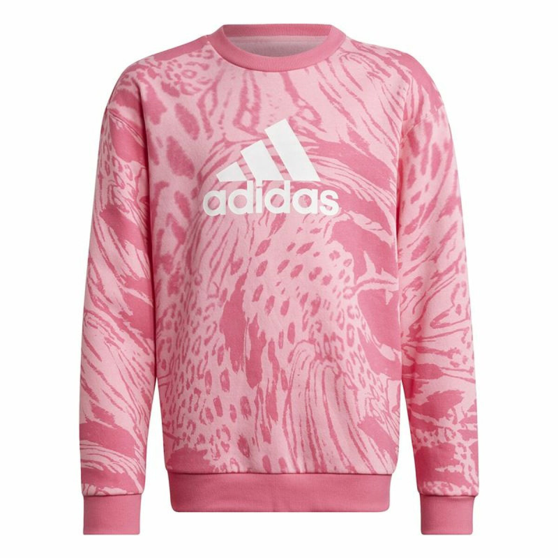 Hoodless Sweatshirt for Girls Adidas Future Icons Hybrid Animal Pink