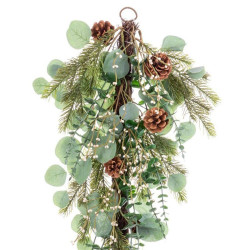 Door Hanger Christmas Green Natural Rattan Plastic 71,12 cm