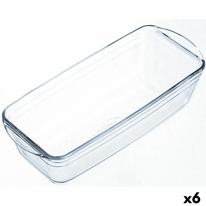 Oven Mould Ô Cuisine Rectangular 29 x 12 x 8 cm Transparent (6 Units)