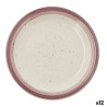 Flat plate Quid Allegra Peoni Ceramic Bicoloured (Ø 27 cm) (12 Units)