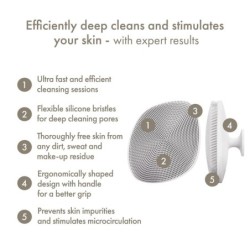 Facial cleansing brush Geske SmartAppGuided White 4-in-1