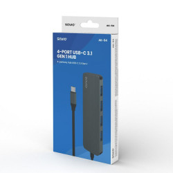 4-Port USB-C Hub Savio AK-54 Grey