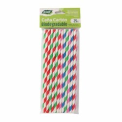 Straws Algon Cardboard Multicolour 25 Pieces 24 Units