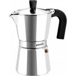 Italian Coffee Pot Monix M620006 Aluminium Silver Metal 6 Cups