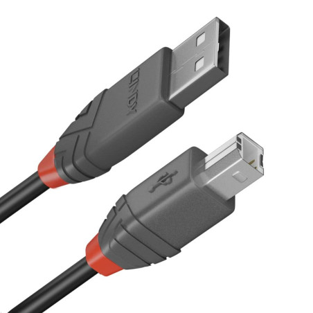 USB A to USB B Cable LINDY 36676 Black 7,5 m