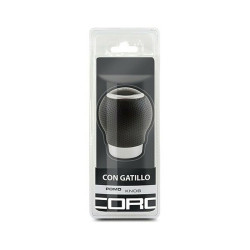 Shift Lever Knob BC Corona POM30165 Leather With Trigger Black (27 mm)