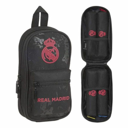 Backpack Pencil Case Real Madrid C.F. Black 12 x 23 x 5 cm