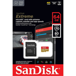 Micro SD Memory Card with Adaptor SanDisk Extreme 64 GB