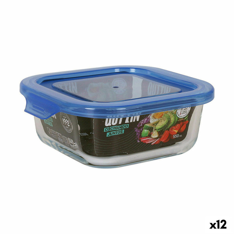 Lunch box Quttin   Blue 14 x 14 x 5,5 cm (12 Units)