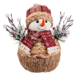 Christmas bauble Multicolour Polyfoam Fabric Snow Doll 25 x 14 x 21 cm