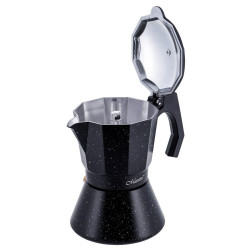 Italian Coffee Pot Feel Maestro MR-1667-6 Black Granite Aluminium 300 ml 6 Cups