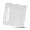 Plate set Algon Disposable White Sugar Cane Squared 16 cm (24 Units)