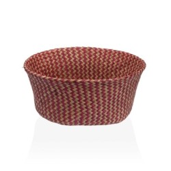 Decorative basket Versa Red Marine algae Ø 28 cm