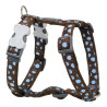 Dog Harness Red Dingo Style Sports Blue Spots 37-61 cm