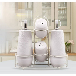 Salt and pepper set Feel Maestro MR-20002-04CS White Ceramic 5 Pieces