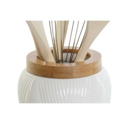 Pot for Kitchen Utensils DKD Home Decor White Bamboo Porcelain 10,5 x 10,5 x 12 cm 6 Pieces