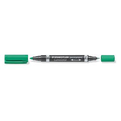 Permanent marker Staedtler Lumocolor Duo Green (10 Units)