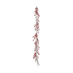 Christmas garland Snowfall Red White Plastic 40 x 9 x 40 cm