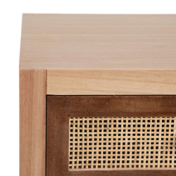 Sideboard SASHA 60 x 30 x 85 cm Natural Wood Cream Rattan