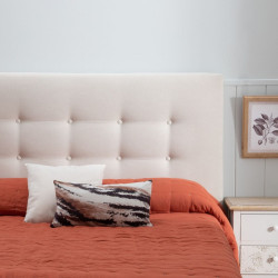 Headboard 105 x 8 x 125 cm Synthetic Fabric Cream