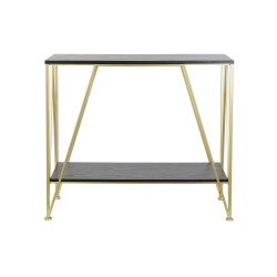 Console DKD Home Decor Black Golden Wood Metal 81,5 x 36 x 71,5 cm