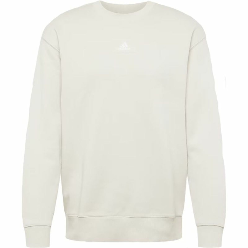 Men’s Sweatshirt without Hood Adidas FeelVivid Drop Shoulder Beige