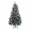 Christmas Tree White Red Green PVC Metal Polyethylene Snowfall 210 cm