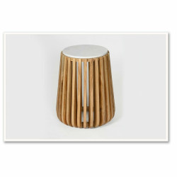 Side table DKD Home Decor White Natural Marble Mango wood 47 x 47 x 58 cm