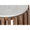 Side table DKD Home Decor White Natural Marble Mango wood 47 x 47 x 58 cm