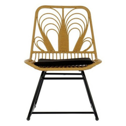 Garden chair DKD Home Decor MB-178991 Black Multicolour Natural Metal synthetic rattan 58 x 65 x 89 cm