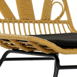 Garden chair DKD Home Decor MB-178991 Black Multicolour Natural Metal synthetic rattan 58 x 65 x 89 cm