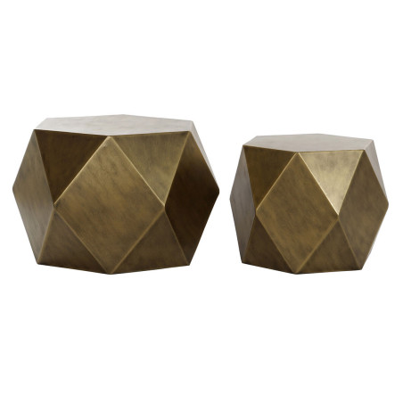 Set of 2 tables DKD Home Decor Golden Metal 68 x 68 x 45,5 cm