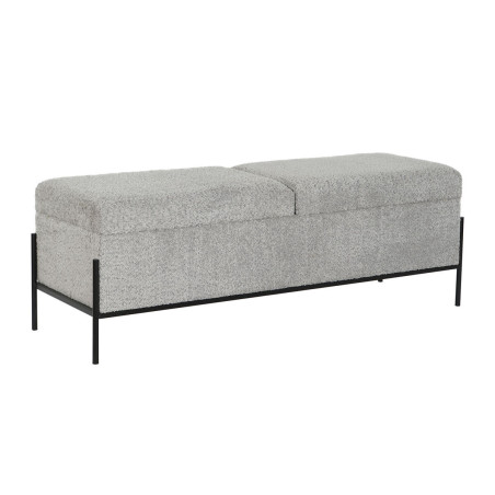 Bench DKD Home Decor Black Grey Metal 123 x 40 x 43 cm