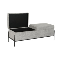 Bench DKD Home Decor Black Grey Metal 123 x 40 x 43 cm