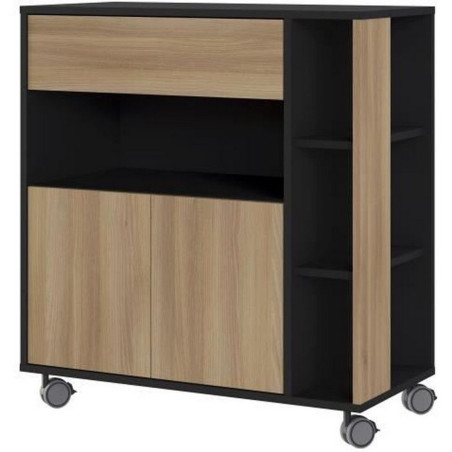 Kitchen Trolley Natural Black Oak (80 cm)