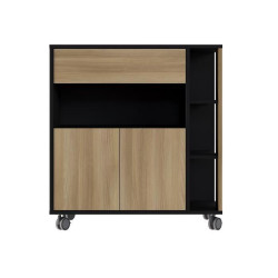 Kitchen Trolley Natural Black Oak (80 cm)