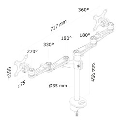 Screen Table Support Neomounts FPMA-D935DG 10" 27"