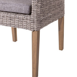 Garden chair Patsy Grey Wood Rattan 58 x 63 x 86 cm