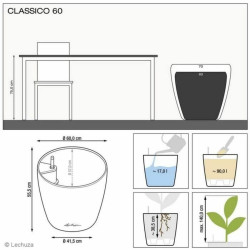 Self-watering flowerpot Lechuza White Ø 60,0 x 55,5 cm