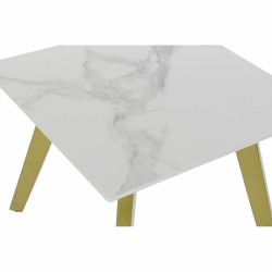 Side table DKD Home Decor Ceramic Golden Metal White Modern (60 x 60 x 48 cm)