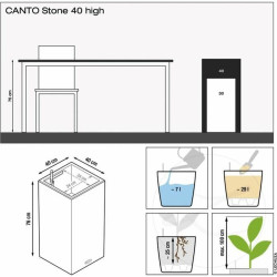 Plant pot Lechuza 40 x 40 x 76 cm Grey polypropylene Rectangular