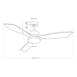 Ceiling Fan with Light EDM 33819 Báltico 20 W 2190 Lm