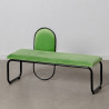 Bench 110 x 40 x 68 cm Synthetic Fabric Metal Green