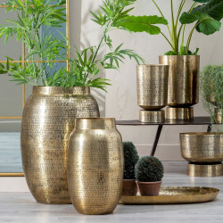 Vase 46 x 46 x 64 cm Golden Aluminium (2 Units)