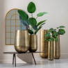 Vase 42 x 42 x 60 cm Golden Aluminium (2 Units)