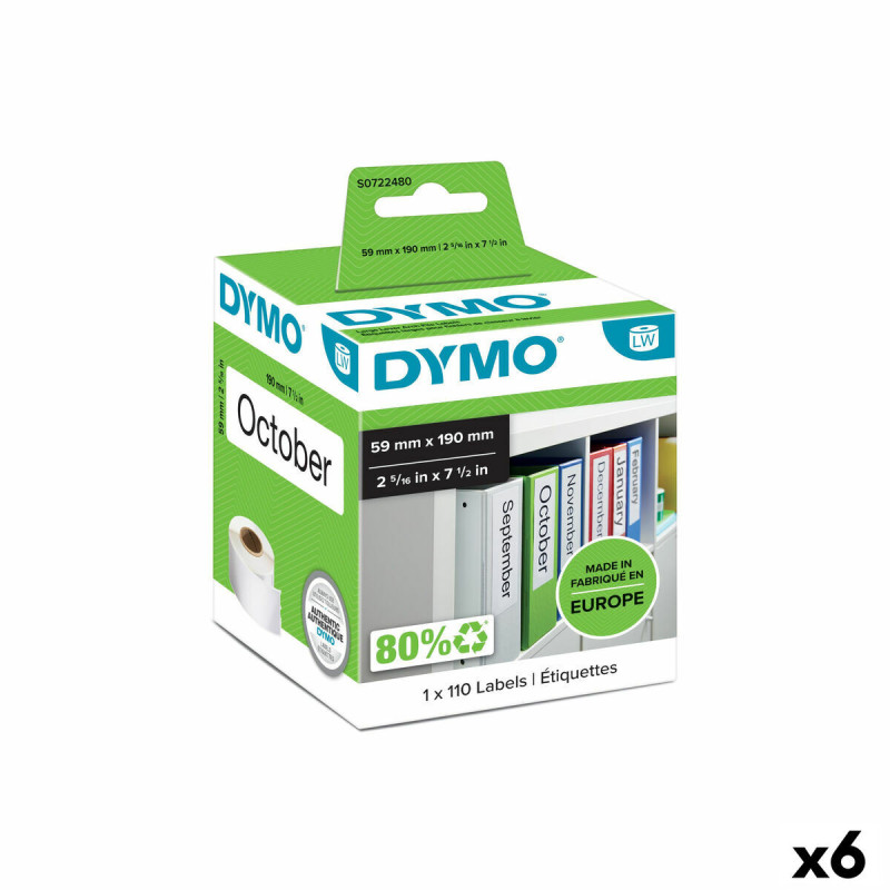 Printer Labels Dymo 99019 59 x 190 mm LabelWriter™ White Black (6 Units)