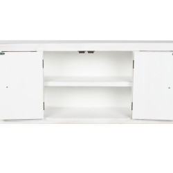 TV furniture DKD Home Decor White Natural Fir MDF Wood 130 x 24 x 51 cm