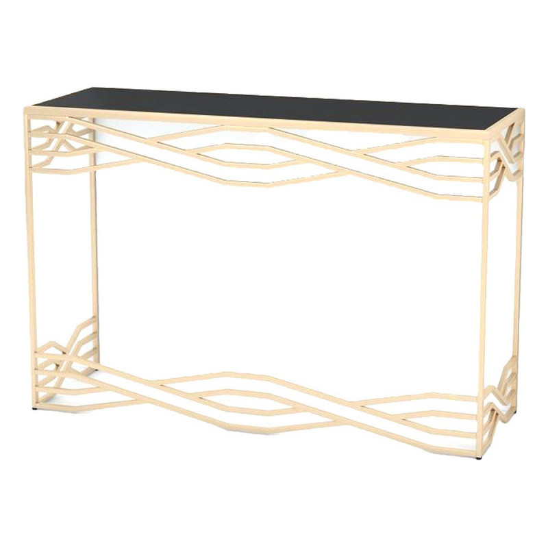 Console DKD Home Decor Crystal Black Golden Metal (120 x 40 x 80 cm)