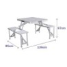 Picnic table Marbueno Aluminium Grey 136 x 67 x 85 cm