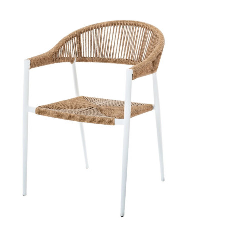 Garden chair Neska ii White Synthetic Aluminium 56 x 59,5 x 81 cm